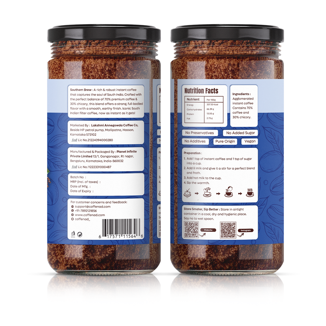 Southern Brew 70% Coffee, 30% Chicory Instant Coffee (100g)